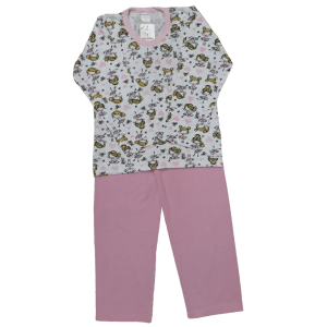 0350 Pijama Comprido Rosa com Boneca Loura 6